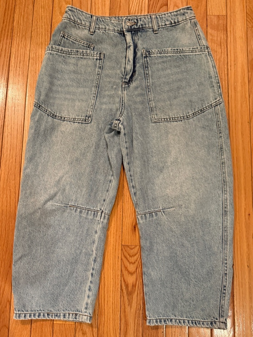Rewash Light Wash Wide Leg Carpenter Cropped Jeans